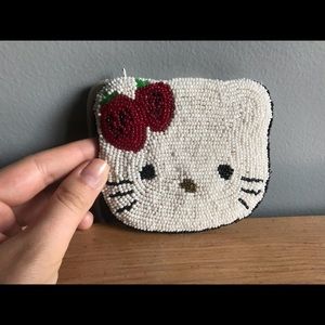Hello kitty hand beaded wristlet